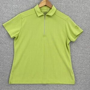 Page & Tuttle Golf Shirt Womens Medium Green 1/4 Zip Short Sleeve WS Golf Tennis